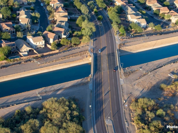 aerial view of a suburb