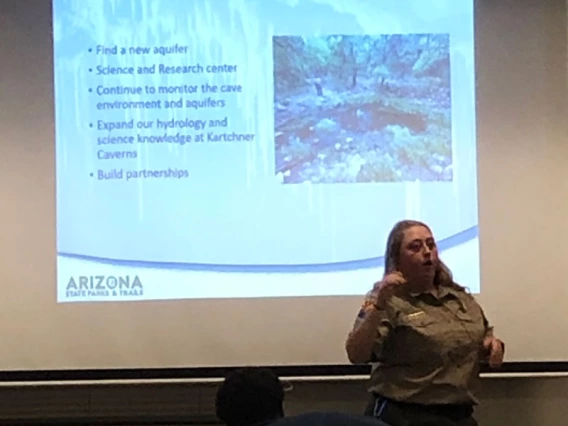 Chelsea Ballard speaking at factsheet seminar in Benson, AZ