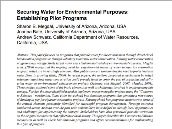 Securing Water for Environmental Purposes first page