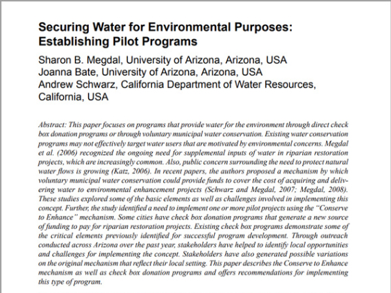 Securing Water for Environmental Purposes first page