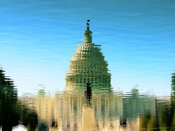 reflection of the Capitol building