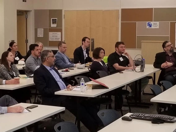 Sharon B. Megdal lecturing to a group of Canadian delegates