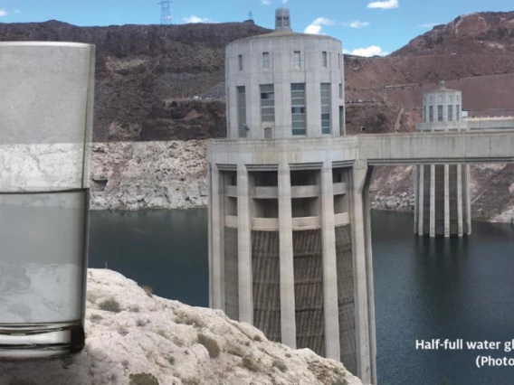 Half full water glass visits Hoover Dam