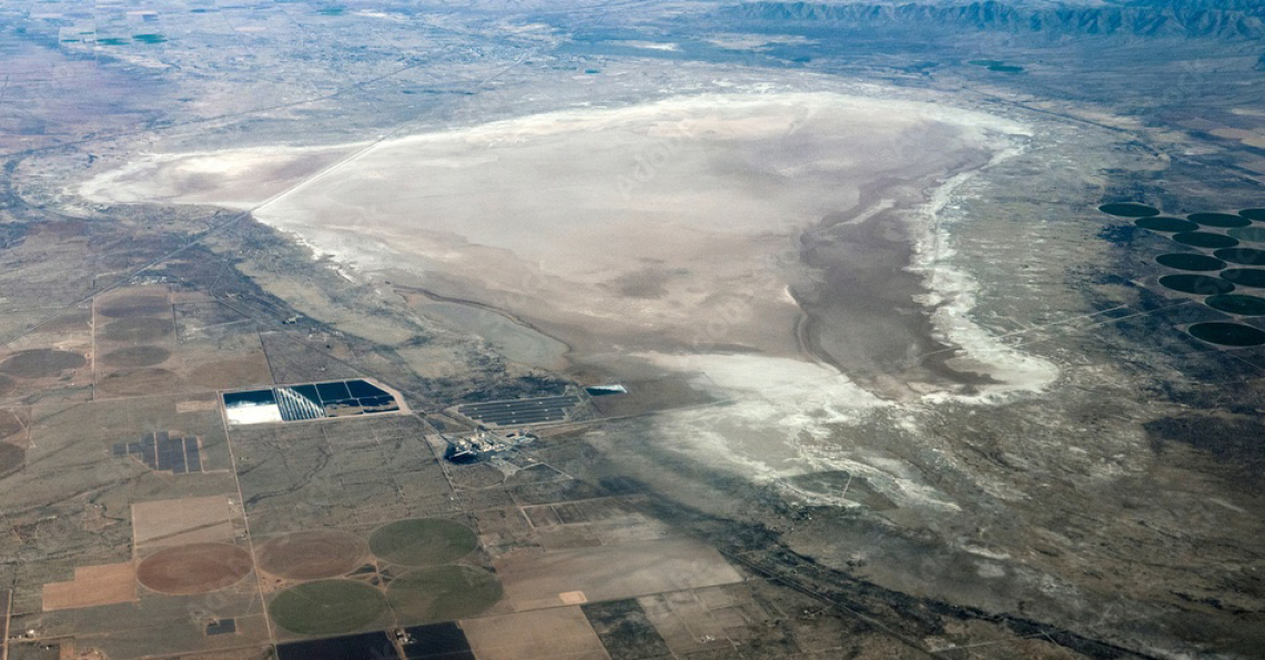 Aerial view of Willcox Playa, Arizona, USA