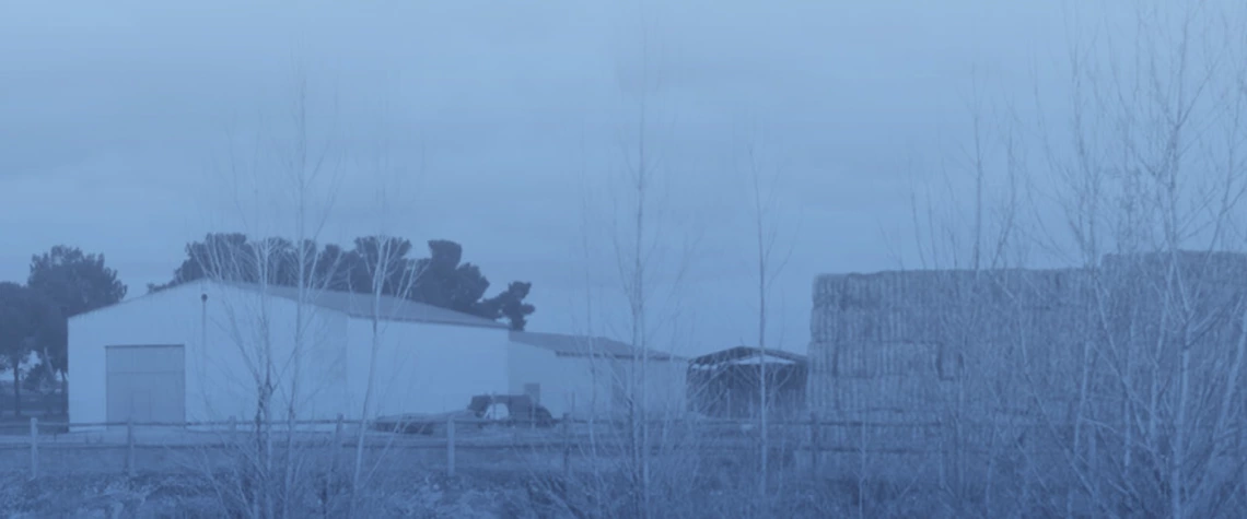 Barn and hay bales