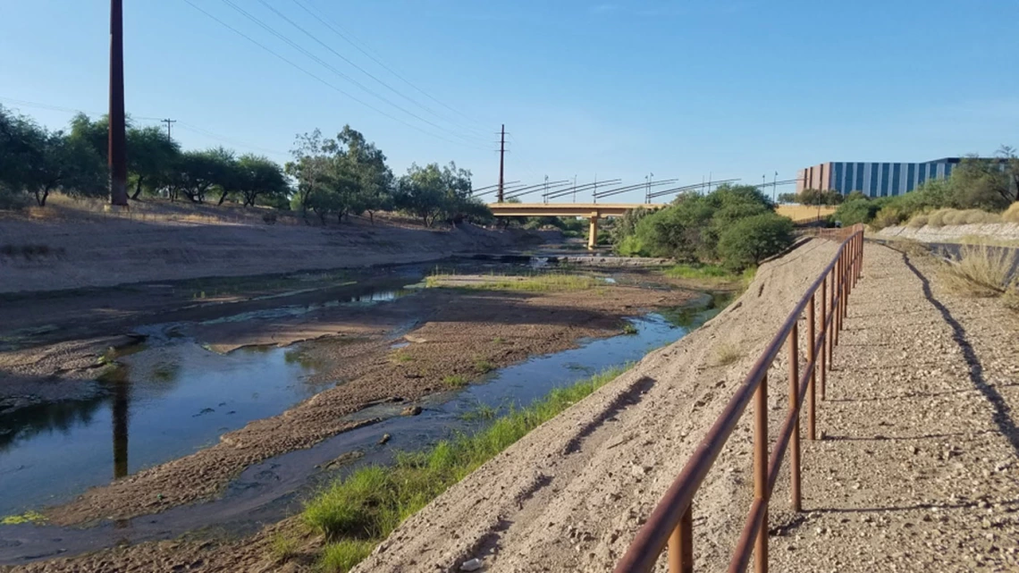 Santa Cruz River near the site of the water release