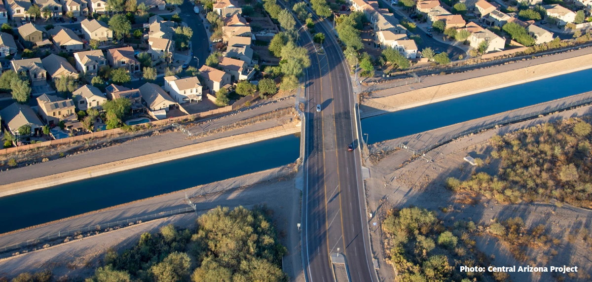 aerial view of a suburb