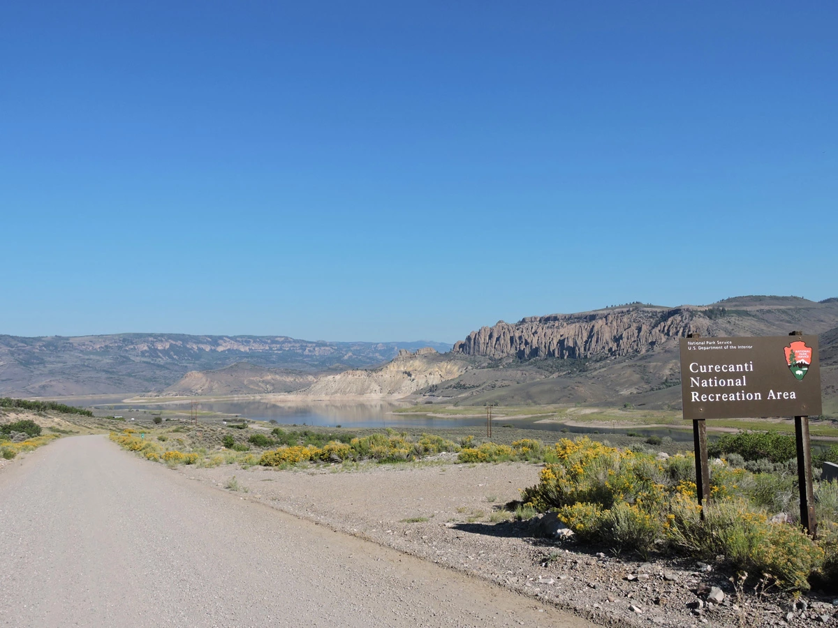 a photo showing  Blue Mesa Reservoir showing high water mark