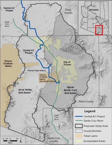 map of Santa Cruz River Basin 