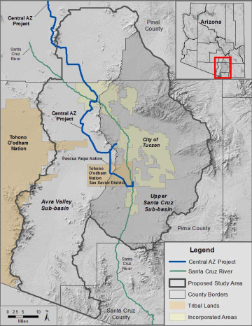 map of Santa Cruz River Basin 