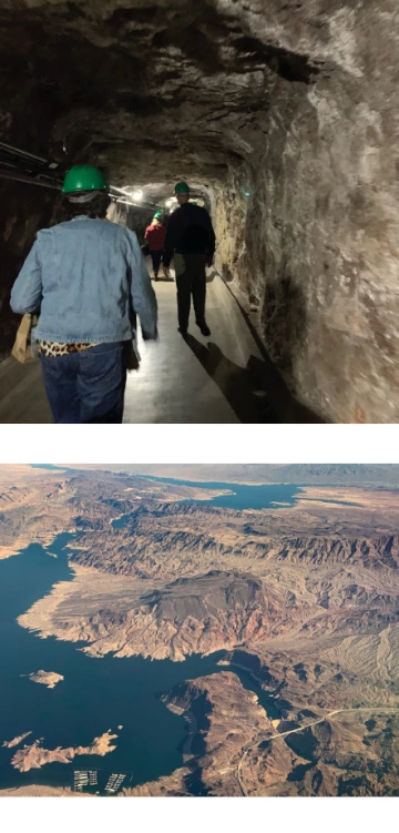 Inside Hoover Dam and Lake Mead and Hoover Dam