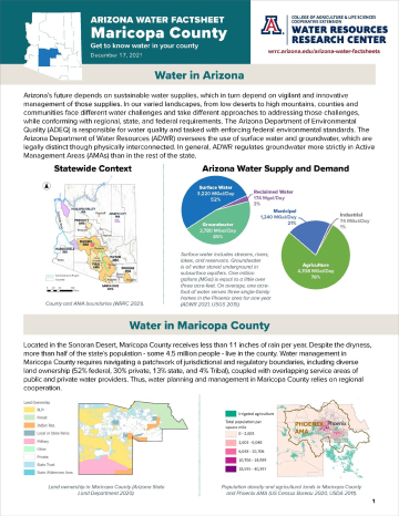 Maricopa County Water Factsheet Image